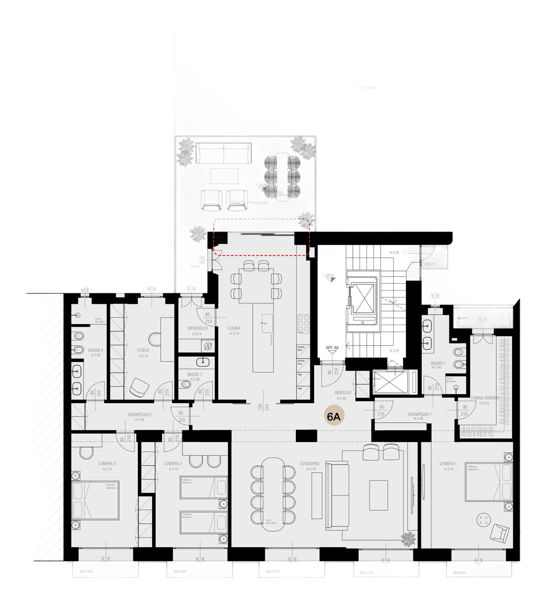 Planimetria Sesto piano