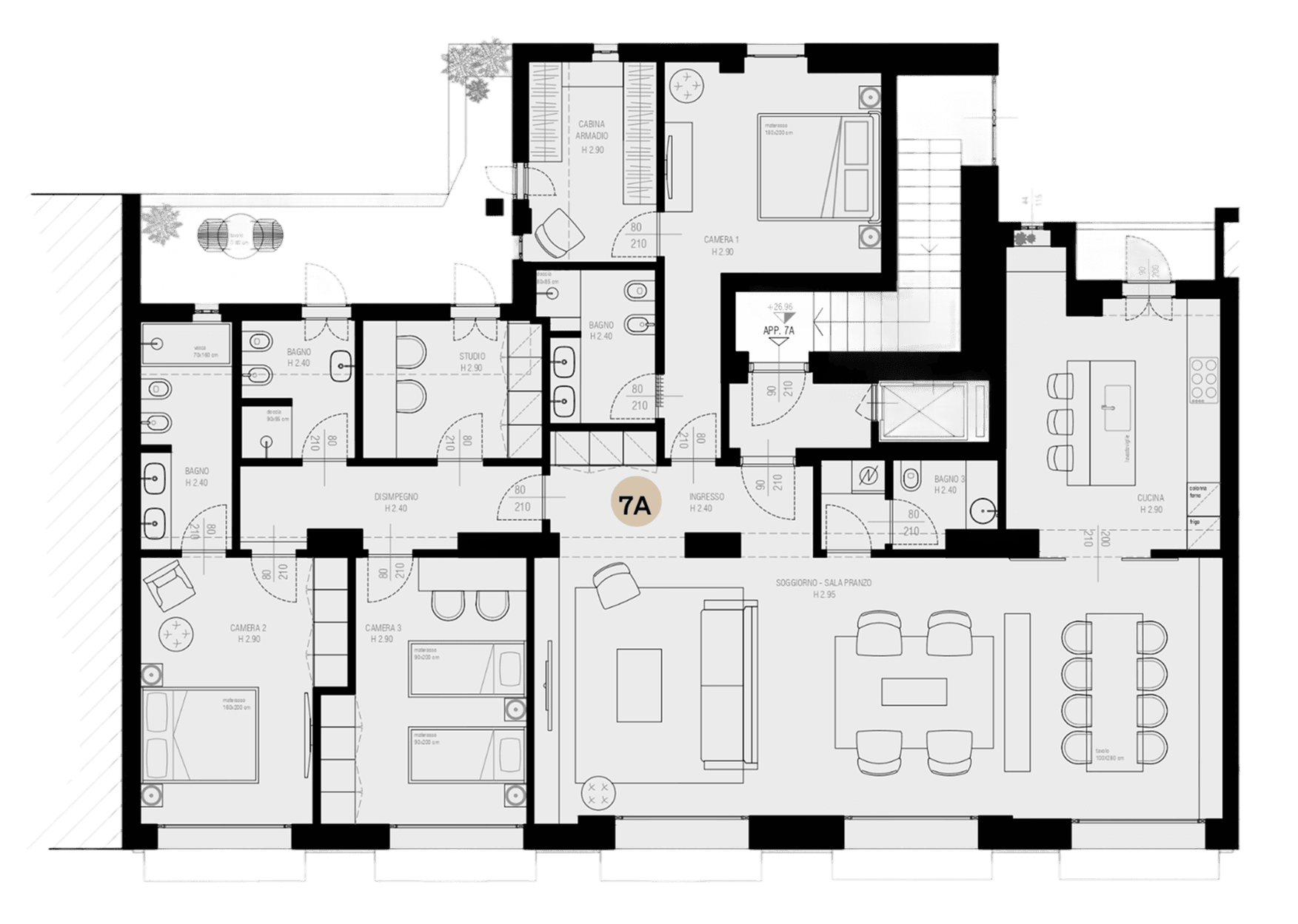 Planimetria Settimo piano